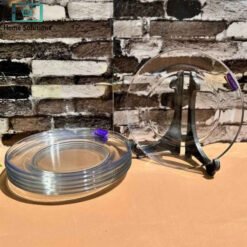 Transparent 9-inch Delisoga flat glass plate set of 6