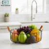 Binca Round Fruit Basket with Wooden Handles