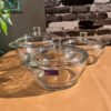 “Delisoga Set of 3 Round Tempered Glass Bowl set with Lids – Transparent Heat-Resistant Kitchen Storage Set”