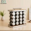 Countertop Spice Jars With Organizer Rack - 16 pc 1 Glass spice jars set 16 pc
