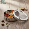 Stainless steel round Indian spice box masala dabba