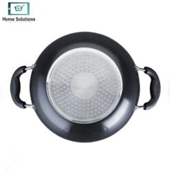 Alternative view of Indian Kadai Hard Anodized Aluminum Deep Cooking Pot Induction Bottom - 2 pcs