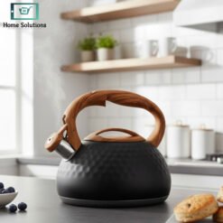 Alternative view of HausRoland Black Textured Whistling Kettle – Stainless Steel Tea Pot