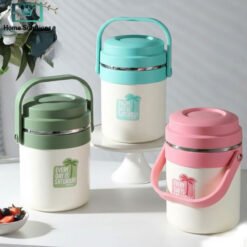 Medium lunch box with steel interior – suitable for school and workplace, available in three colors