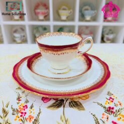 Royal Albert 100 Years 1900 Regency Blue 3-piece Teacup Saucer and Plate Set with floral design – teacup, saucer, and plate