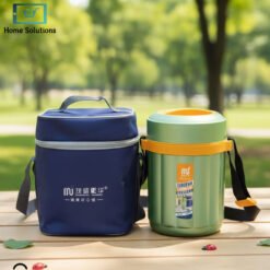1.9L stainless steel double-layer insulated lunch box with carry bag