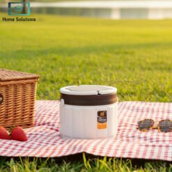 stainless steel double-layer insulated lunch box with carry handle