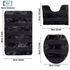 Alternative view of 3-Piece Bath Mat Set – Soft Anti-Slip Bath & Toilet Rugs