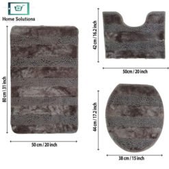 Alternative view of 3-Piece Bath Mat Set – Soft Anti-Slip Bath & Toilet Rugs