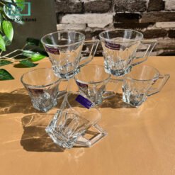Delisoga clear glass coffee & tea mugs set of 6 – 155ml transparent cups