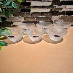 Alternative view of Delisoga Set of 6 Clear Glass Serving Bowls – 4.5” Dotted Design