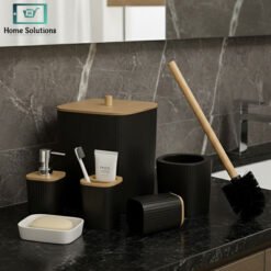 Alternative view of Premium Quality 6Pcs Bathroom Set – Black Bathroom Accessories Set