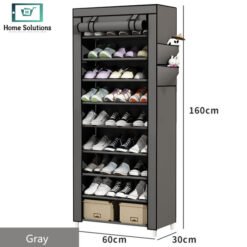 Dustproof Shoe Rack 10-Layer – Space-Saving Fabric Shoe Cabinet & Modern Storage Organizer 19 show - Home Solutions