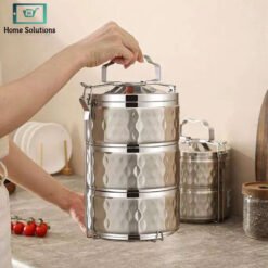 Luxury stainless steel diamond pattern lunch box