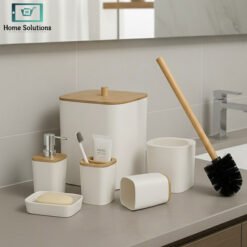 Alternative view of Premium Quality 6Pcs Bathroom Set – White Bathroom Accessories Set