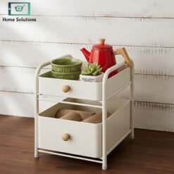 Alternative view of Binca Modern Countertop Storage Cart – Two-Tier Drawer Organizer