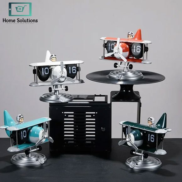 Airplane Flip Clock – Retro Auto-Flip Desk Timepiece 2 Airplane Flip Clock retro mechanical auto flip desktop timepiece