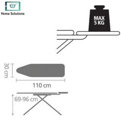 Brasiana Ironing Board with Iron Rest Heavy Duty Foldable 8 - Home Solutions