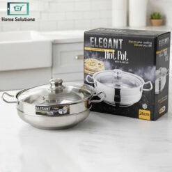 Elegant Insulated Stainless Steel Hotpot with Glass Lid