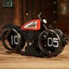 “Vintage Motorcycle Flip Page Clock Automatic Quartz Time Clock”