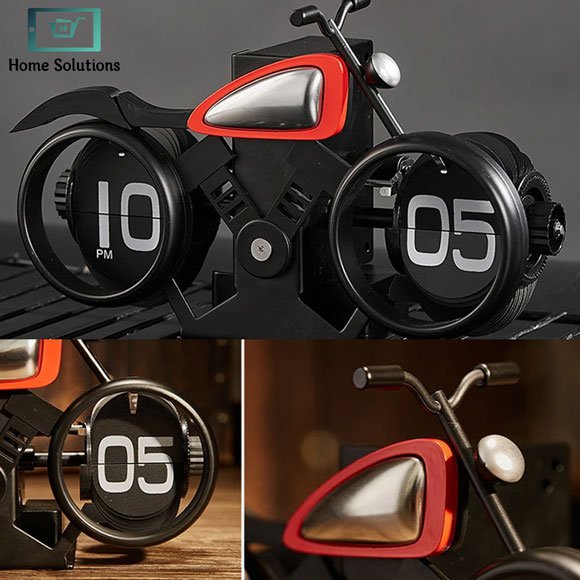 Vintage Motorcycle Flip Page Clock – Automatic Page Turning Quartz Time Clock 6 Vintage Motorcycle Flip Page Clock – Automatic Page Turning Quartz Time Clock - Image 4