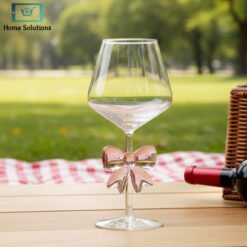 pink bow wine glass goblet champagne style fancy drinkware