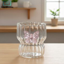 3d butterfly glass 300ml clear aesthetic drinkware cup
