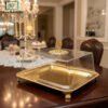 Golden Cake Dish Elegant Cake Stand for Weddings & Parties