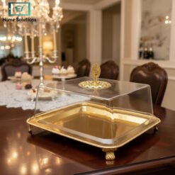 Golden Cake Dish Elegant Cake Stand for Weddings & Parties