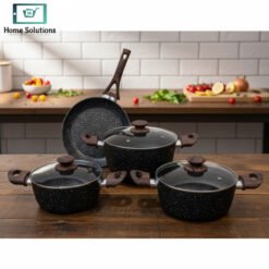 Alternative view of Cookware Set 7 Pcs – 3 Cooking Pots with Lids & 1 Fry Pan