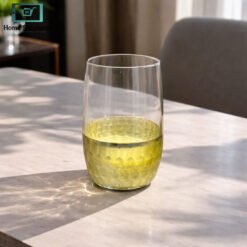 Crystal Glass Set of 6 Golden Bottom - Oval