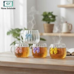 striped cocktail bow glass ice tea coffee beverage mug