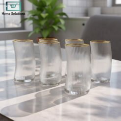Alternative view of Crystal Cocktail Curve Glass Set of 6 – Large with Gold Rim