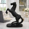 Luxury black abstract rearing horse sculpture