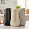Luxury 1 litre glass lined vacuum flask with geometric design hot and cold thermos jug