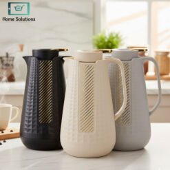Luxury 1 litre glass lined vacuum flask with geometric design hot and cold thermos jug