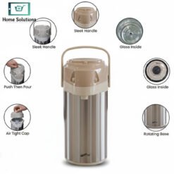 Alternative view of Stainless Steel Airpot Thermos 3L- Glass Lined Pump Vacuum Flask