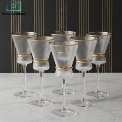 Crystal Goblet glass Golden Champagne Set of 6