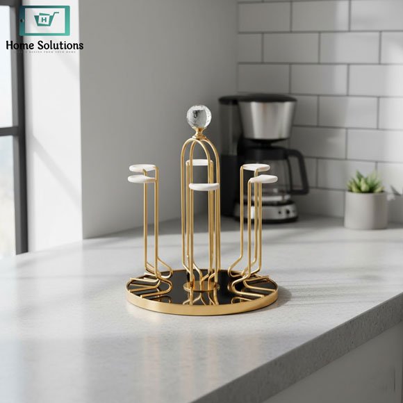 Premium Glass Stand - Drinking Glass Holder Stand 2 glass stand for holding and organizing drinking glasses for kitchen and dining use