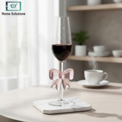 pink bow wine glass goblet champagne style fancy drinkware