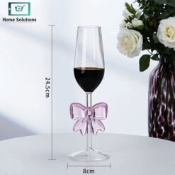 Alternative view of Pink Bow Wine Glass Goblet 1Piece – Champagne Style