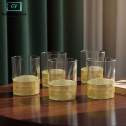 Crystal Glass Golden Bottom Set of 6