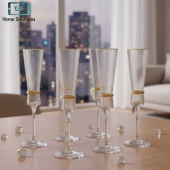 Alternative view of Crystal Flutes Glass Set of 6 – Golden Champagne