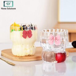 Alternative view of Stylish Bow Ice Tea Glass with Straw 300ML