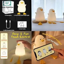 Cute Duck Rechargeable Silicone Night Lamp 15 lamps 1 - Home Solutions