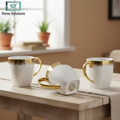 Bone gold mug set pack of 6 ceramic tea mugs