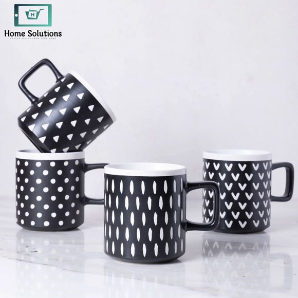 Danny Home Ceramic Mug 380ml - Single piece 3 Mug 380ml for Tea and Coffee