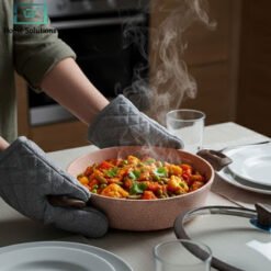 Alternative view of Falez Ceramic Granite Non-Stick Cookware Set 9-Piece - Ligth-Pink