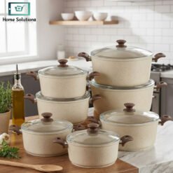 Falez premium granite non-stick casserole pot with glass lid 20 to 32cm made in Turkey