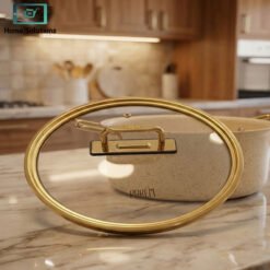 Falez Granite Non-Stick Cookware Set 9-Piece – Creamy & Gold 8 set 2 1 - Home Solutions